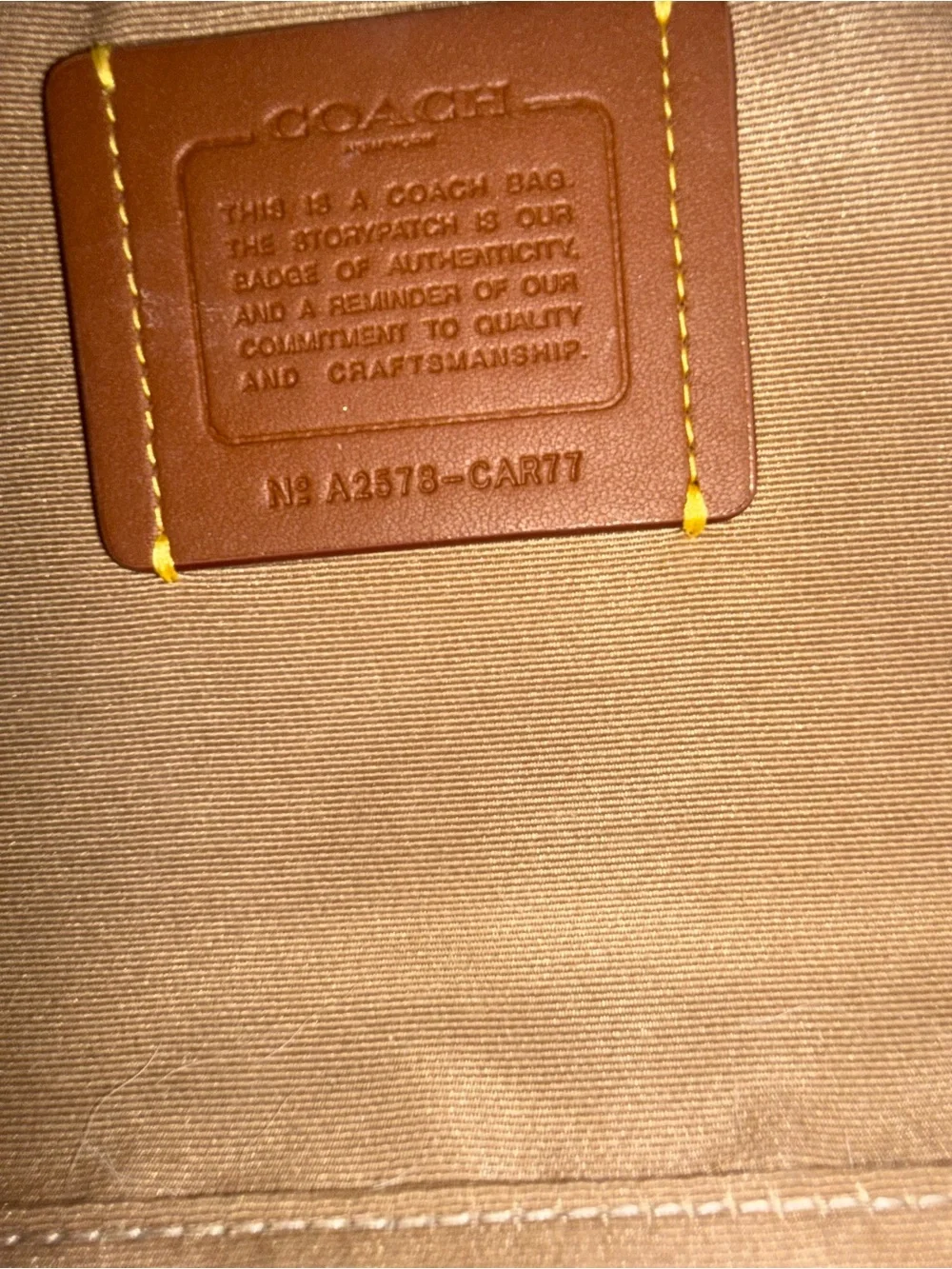Coach Silver/Chalk Tote with Tan Stripe Handles
